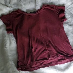 Brandy Melville Burgandy Cotton Tee
